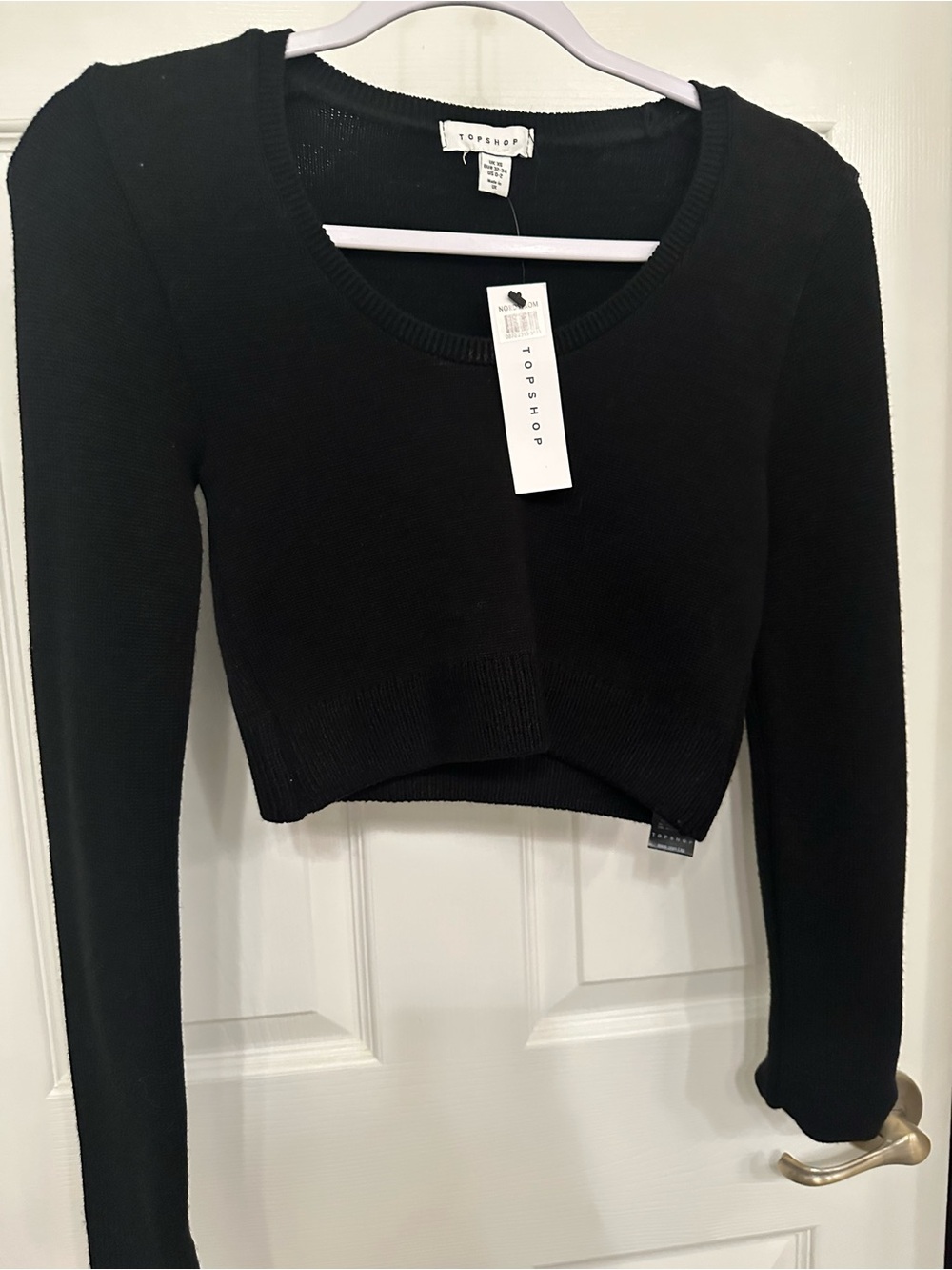 Topshop Black Ribbed Crewneck Sweater NWT